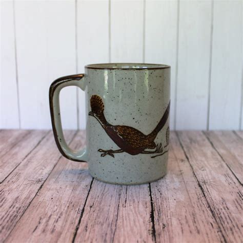 Vintage Otagiri Roadrunner Mug With Handle Ceramic Stoneware Southwest