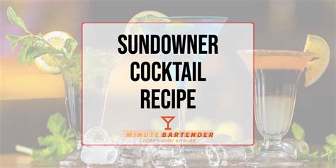 Sundowner Cocktail Recipe - MINUTE BARTENDER