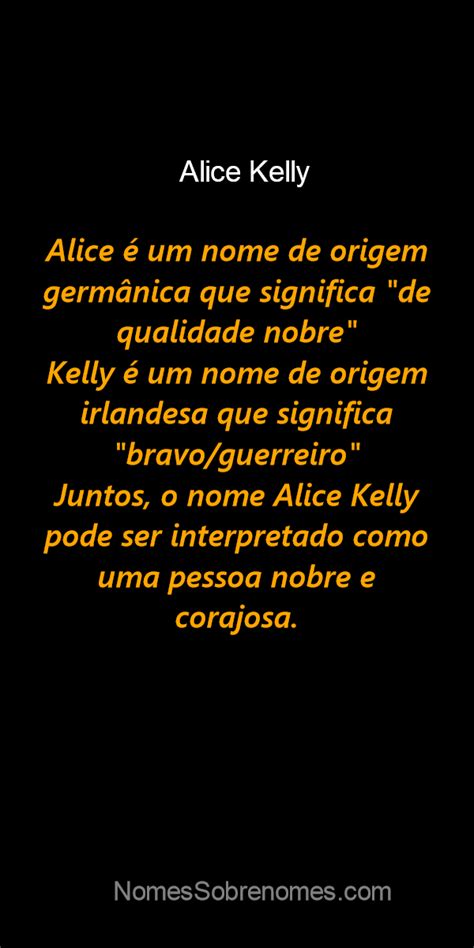 Qual A Origem E Significado Do Nome Alice Verloop Io