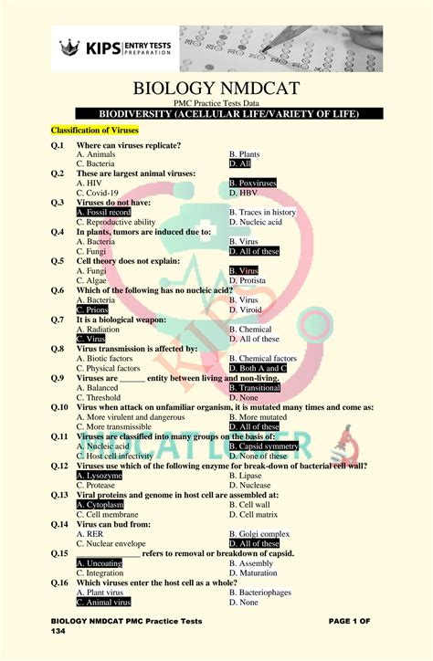 SOLUTION Kips Bio Solved Mcqs Mdcat Lover Studypool