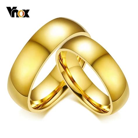 Vnox Cl Ssico An Is De Casamento Para Mulheres Masculino Mm Cor Do