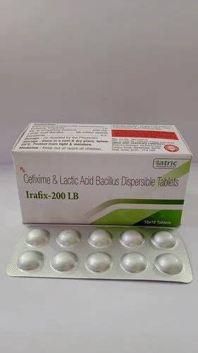 Cefixime Lactic Acid Bacillus Dispersible Tablets Irafix Lb Mg