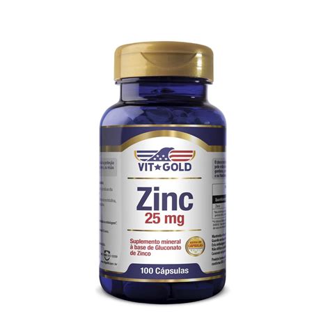 Zinco 25mg Vitgold 100 Comprimidos Submarino