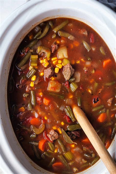 Homemade Vegetable Beef Soup Crockpot Recipe Life Love And Good Food