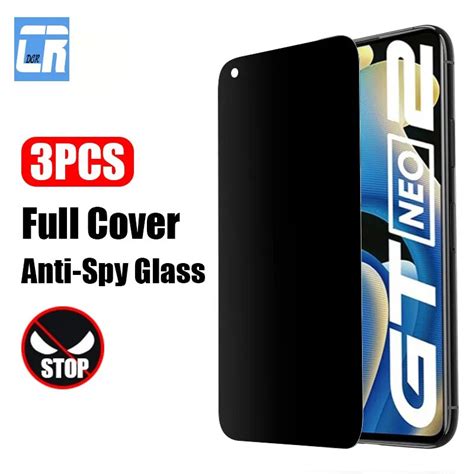 1 3pcs Anti Spy Tempered Glass For Realme Gt Neo 2 2t 3 3t Privacy