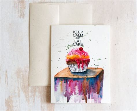 Watercolor Card Hand Painted Original Art Birthday