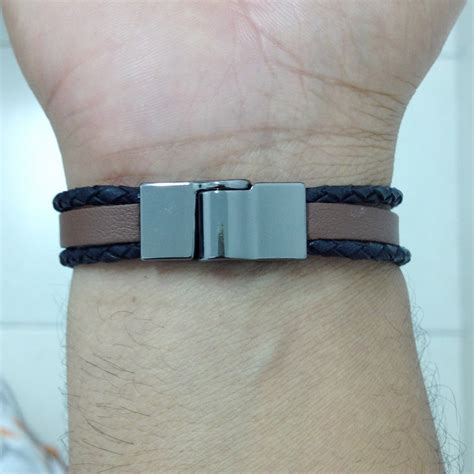 Pulseira Masculina Couro Fecho Im Elo Produtos Especiais