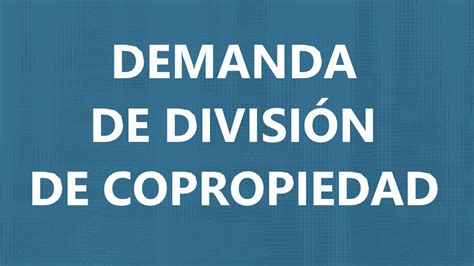 DivisiÓn De Copropiedad Demanda