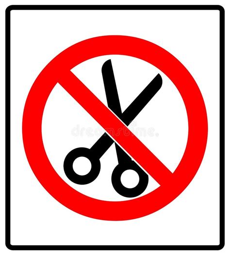 No Scissors Prohibition Sign Icon Vector Illustration Stock Vector