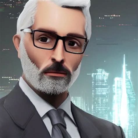 Krea Corporate Man In A Gray Suit With White Shirt And Glasses With