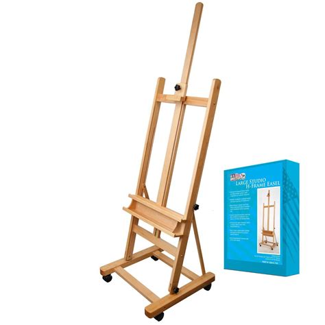 U S Art Supply Medium Wooden H Frame Studio Easel With Artist Storage