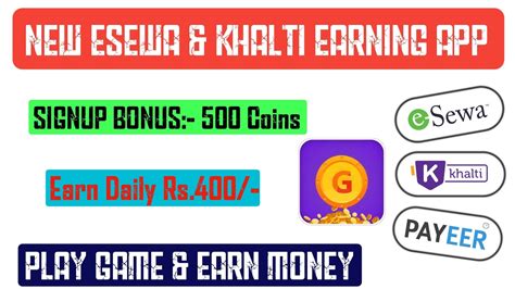 New Esewa Khalti Earning App Gamee Nepal Nepali Earning App