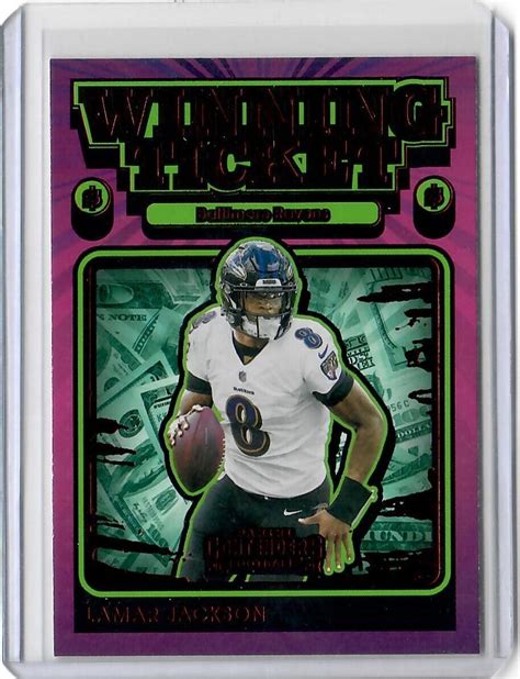 2021 Panini Contenders Winning Ticket Ruby WT LJA Lamar Jackson For