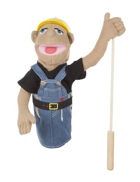 Melissa And Doug Construction Worker Puppet With Detachable Wooden Rod