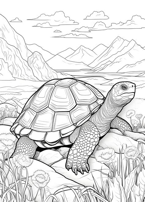 Premium Photo | Turtle Coloring Page Turtle Line Art coloring page ...