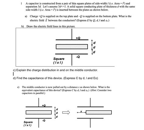 Solved 1 A Capacitor Is Constructed From A Pair Of Thin Chegg