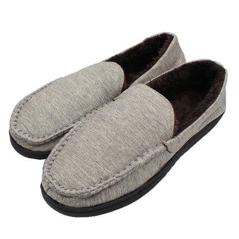 Ventana Men S Shoes Moccasin House Slippers Faux Fur Lined House