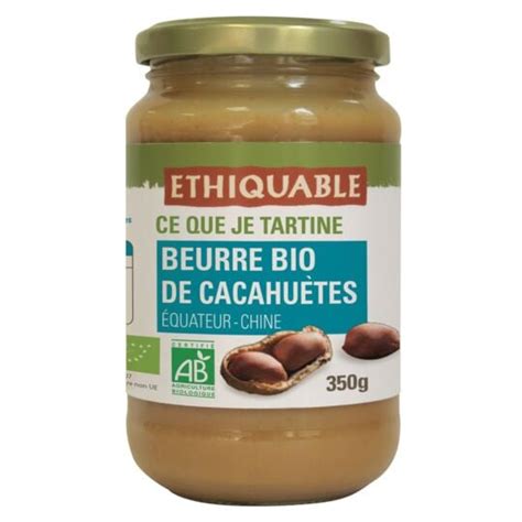 Ethiquable Beurre de cacahuètes sans huile de palme Bio ETHIQUABLE