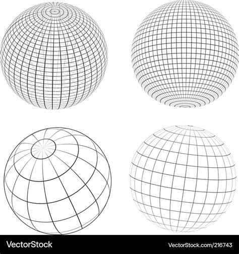 Wireframe Spheres Royalty Free Vector Image Vectorstock