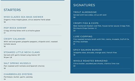 Lure Fish House Scottsdale, AZ Menu (Updated: July 2024)