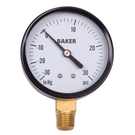 Baker Pressure Gauges Hg Vac To Psi Bottom Mount