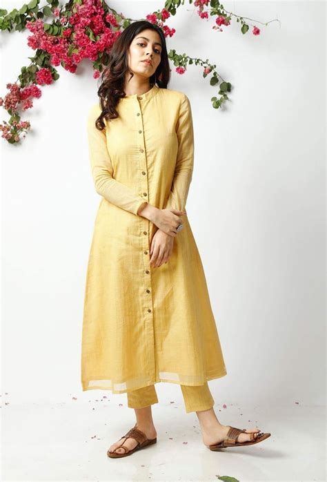 Buy Set Of The Mischievious Yellow Cotton Kurta With Matching