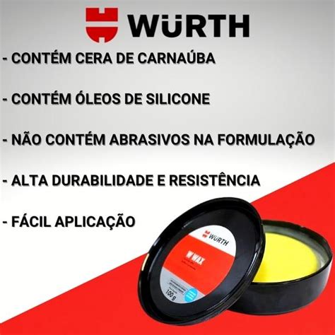 Cera Cristalizadora Alto Brilho Carro Moto E Lancha Wurth W Wax Yamase