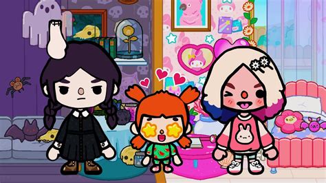 Als Wednesday Addams En Enid Babysitters Worden In Toca Life World