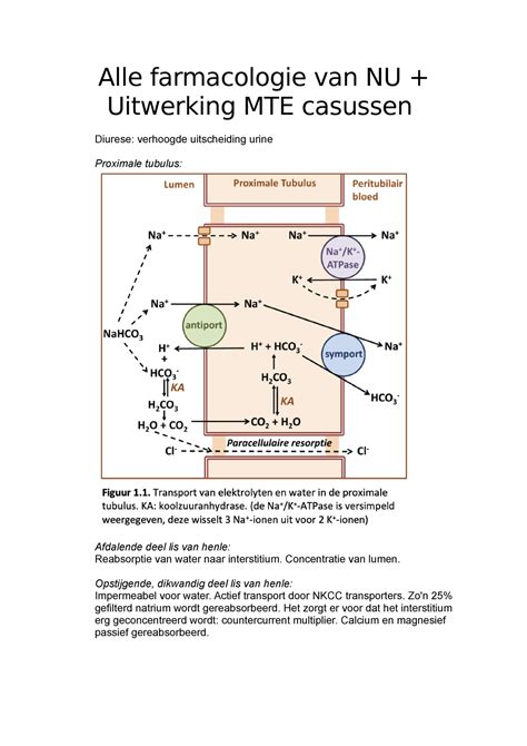 Farmacologie NU Voorbereiding Uitwerking Van MTE 1 En MTE 2 Alle