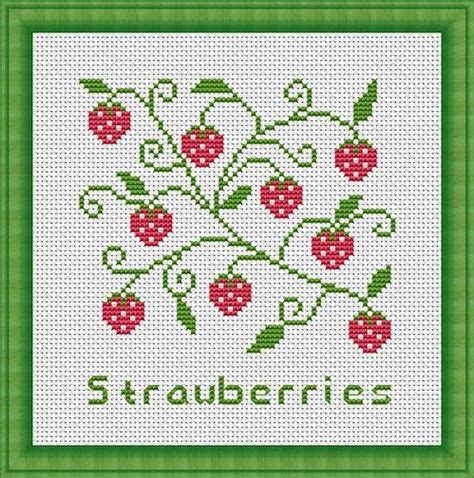 Strawberries Counted Cross Stitch Pattern In PDF For Instant Etsy