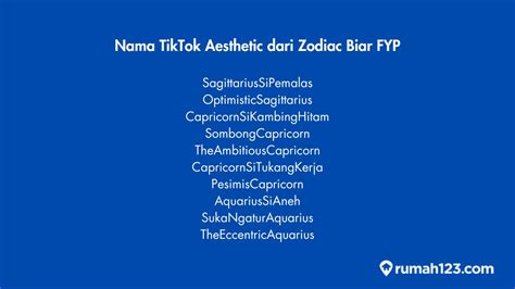 Nama Tiktok Aesthetic Zodiac Yang Jarang Dipakai Pasti Beda