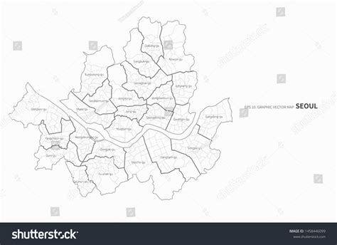 Graphic Vector Map Boundary Seoul Seoul Stock Vector (Royalty Free ...