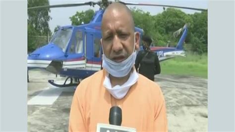 Up Cm Yogi Adityanath Conducts Aerial Survey Of Flood Hit Areas