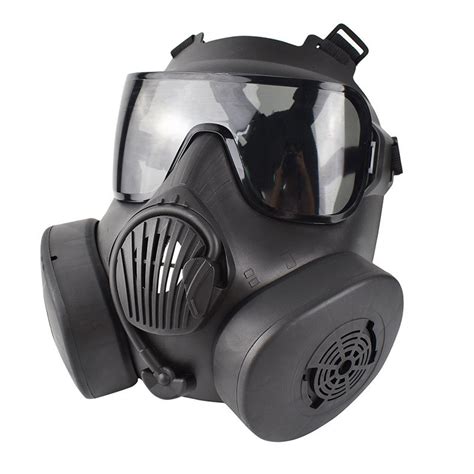 Military Airsoft M Fan Gas Mask Protection Double Filter Fan Cs