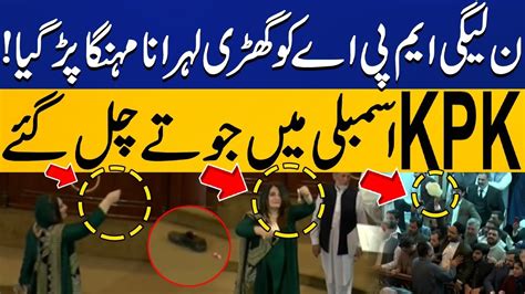 Shoe Thrown At PMLN MPA Sobia Shahid At KPK Assembly KPK Assembly