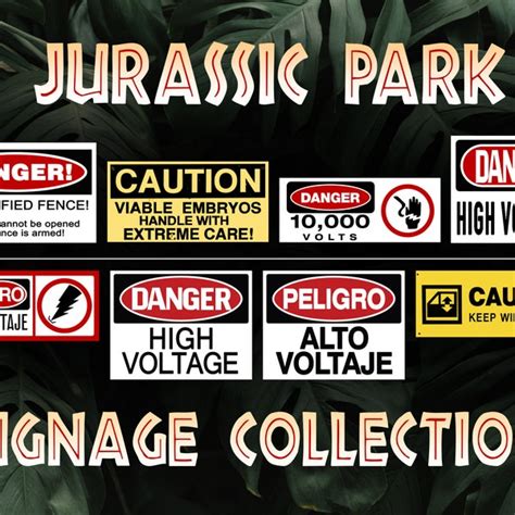 Jurassic Park Sign Etsy