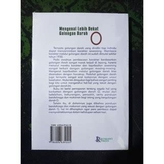 Jual Buku Mengenal Lebih Dekat Golongan Darah O Shopee Indonesia