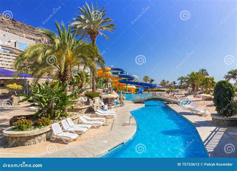 TAURITO, GRAN CANARIA, SPAIN - APRIL 20, 2016: Tourists on Sun Holidays ...