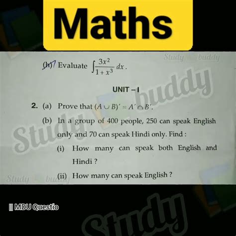 Mdu Bca St Semester Mathematics Questions Paper