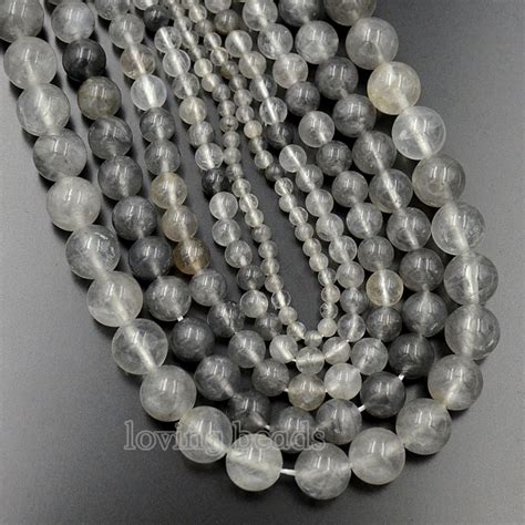 5strands Pack Natural Cloudy Quartz Gems Stones Round Spacer Loose