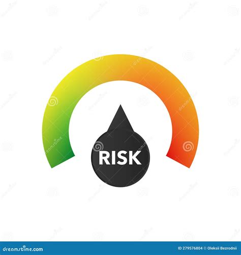 Risk Meter Icon Gauge Chart With Different Danger Levels Isolated On