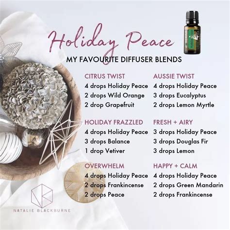 Holiday Peace Diffuser Blends Essential Oil Diffuser Blends Recipes