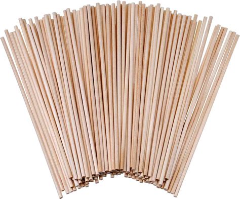 Joejis 120 Pack Bamboo Wooden Dowel Rods Unfinished Natural Wooden