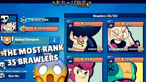 The Most Rank 35 Brawlers Brawl Stars Gameplay Youtube