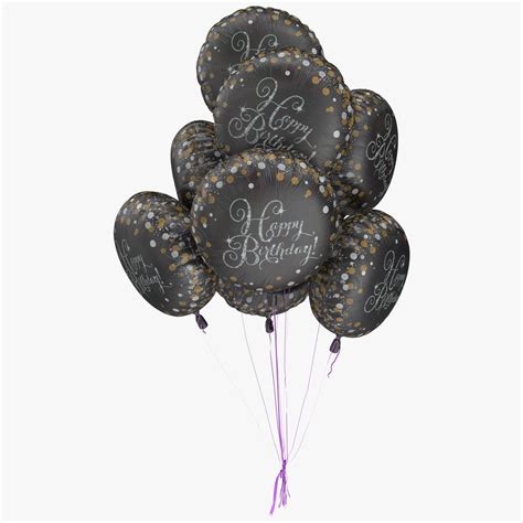 Happy Birthday Balloons Black 3D Model $29 - .3ds .blend .c4d .fbx .max ...