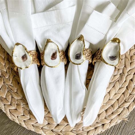 Oyster Shell Napkin Rings Made On Maidstone Shell Napkins Napkin