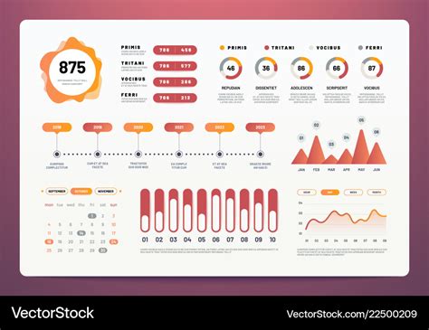 Infographics Dashboard Modern Ui With Statistics Vector Image