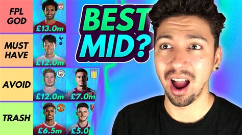 Fpl 2022 23 Midfielders Tier List Best Mids To Put In Your Gw1