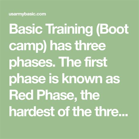 Basic Training Boot Camp Has Three Phases The First Phase Is Known