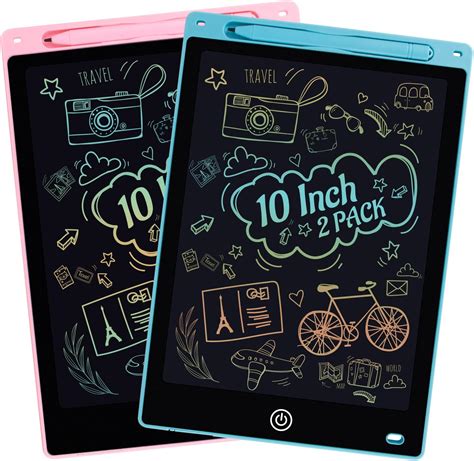 Lot de 2 tablettes d écriture LCD de 22 6 cm colorées pour enfants